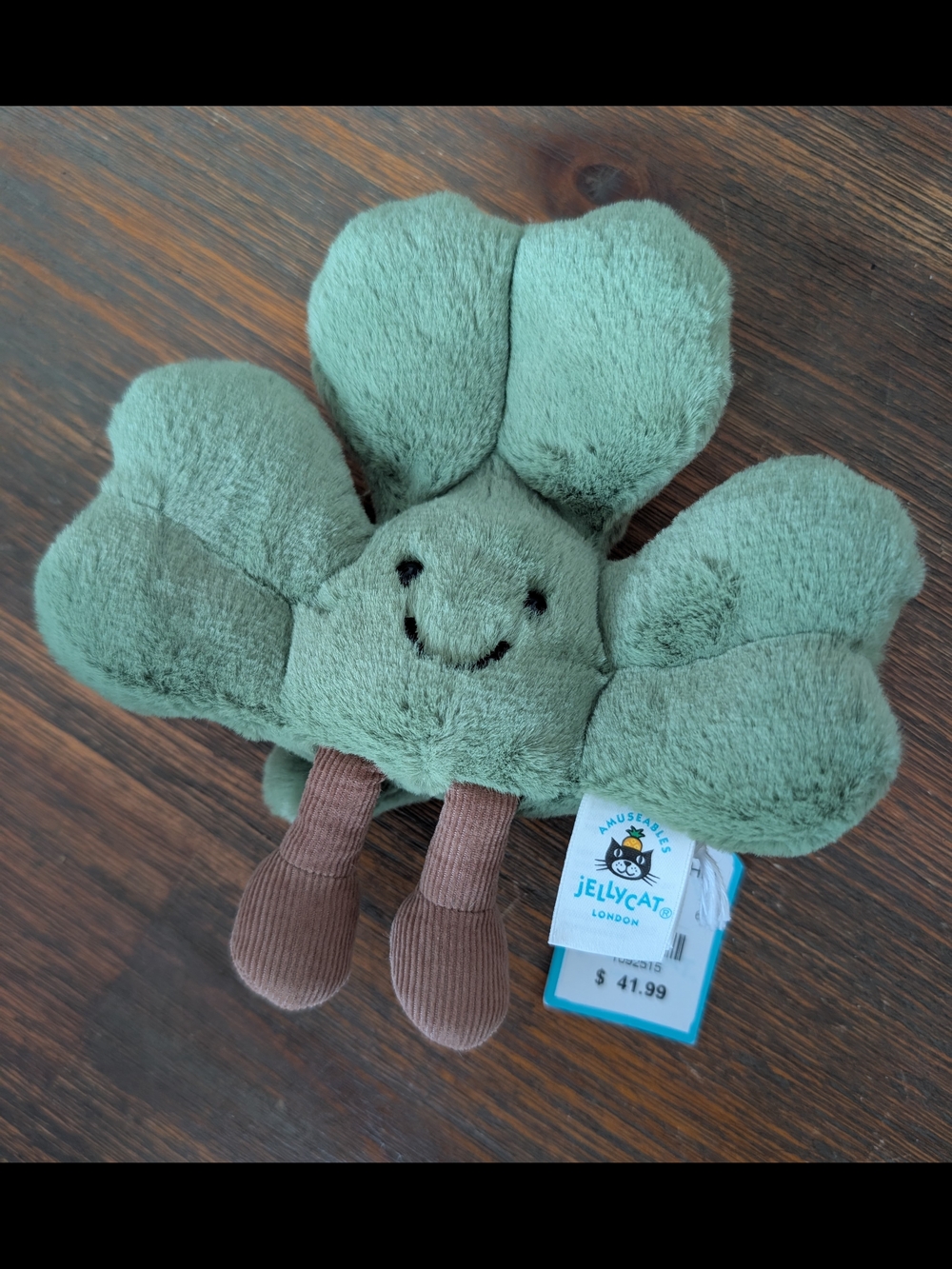 Jellycat Green Smiling Clover Plush